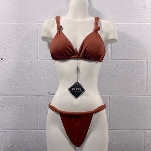 NWT Zaful rust brown 2 Pc bikini